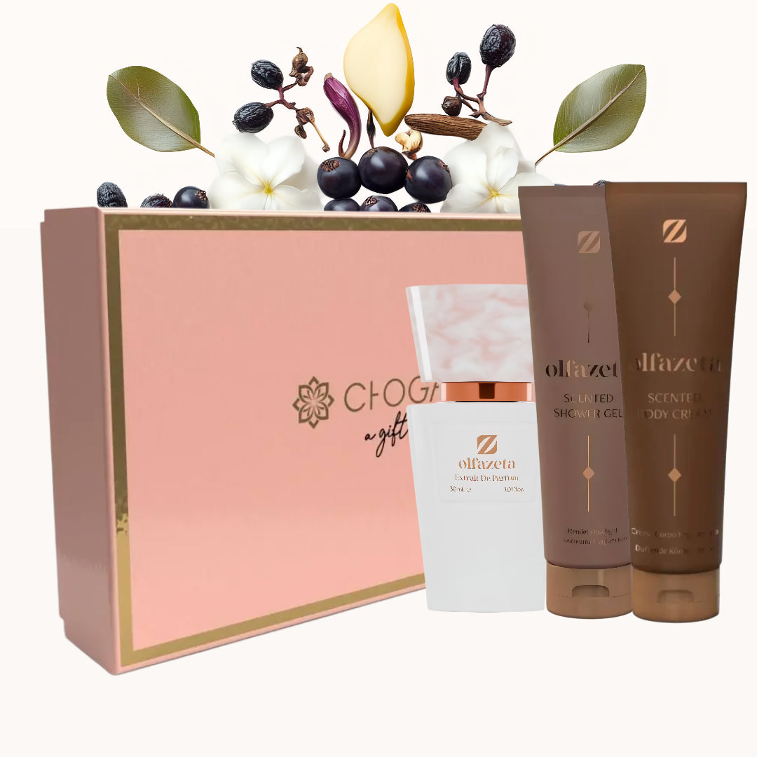 chogan 042 olfazeta perfume and shower gel and bodycream bundle for women
