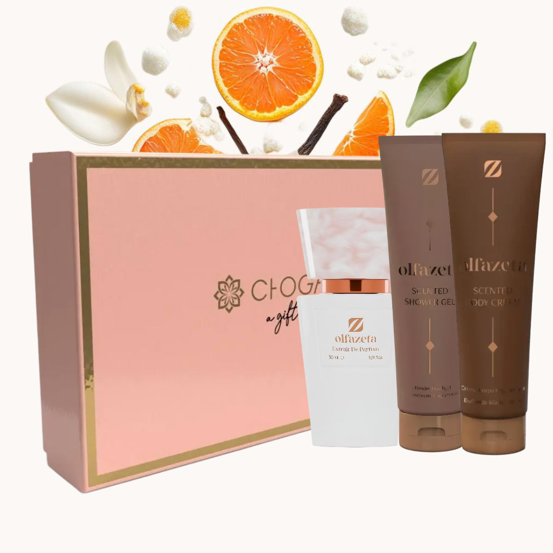 chogan 051 olfazeta perfume and shower gel and body cream bundle for women