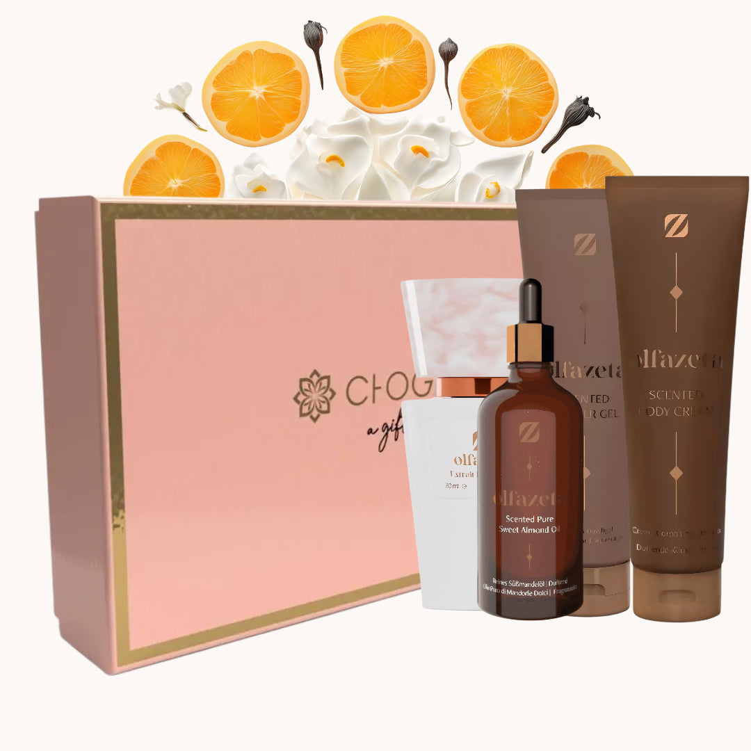 chogan 007 olfazeta perfume & shower gel & bodycream & scented cair-oil bundle for women